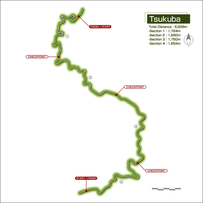 Mapa del circuito Monte Tsukuba